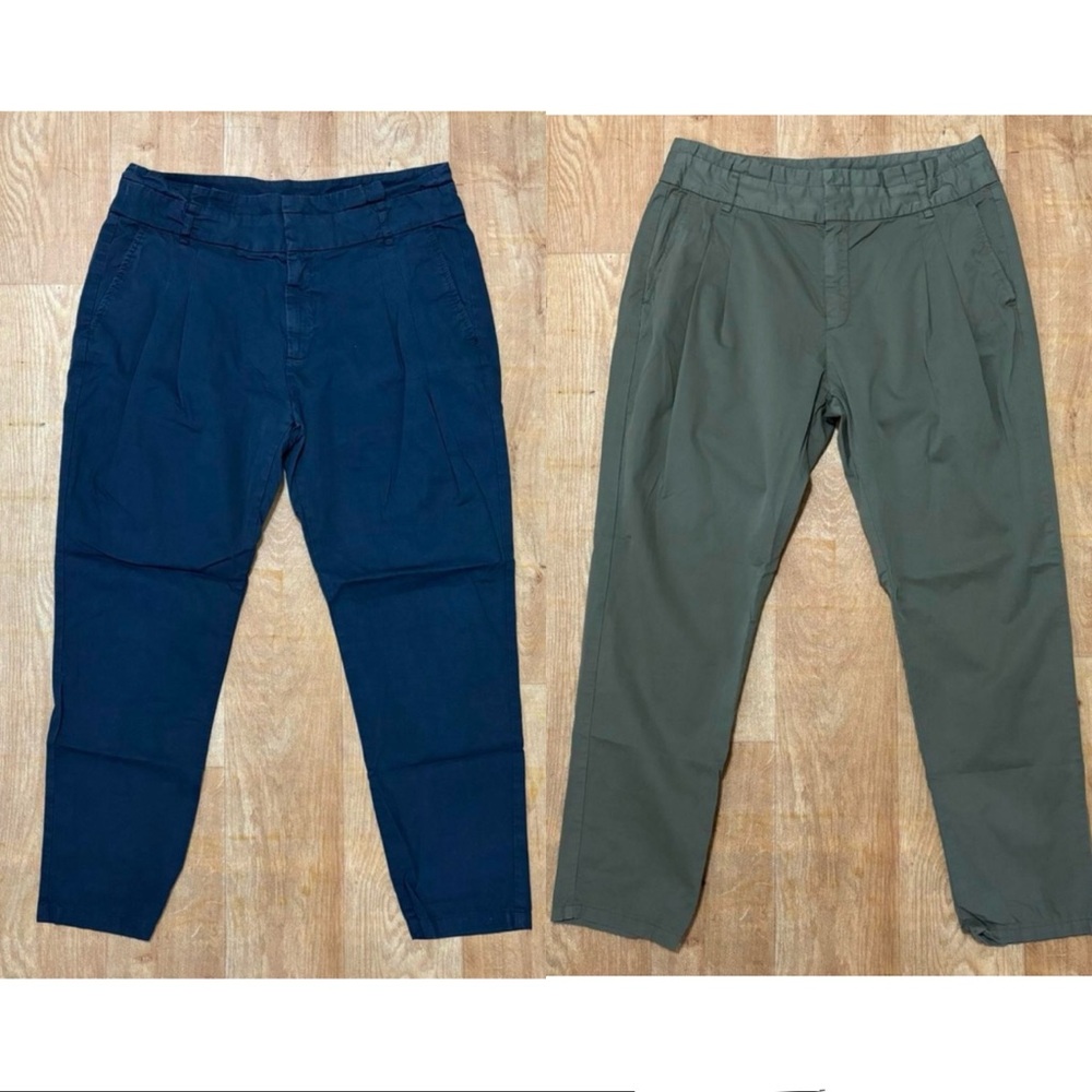 Bundle of 2 Zara straight leg high waist cotton ankle trousers